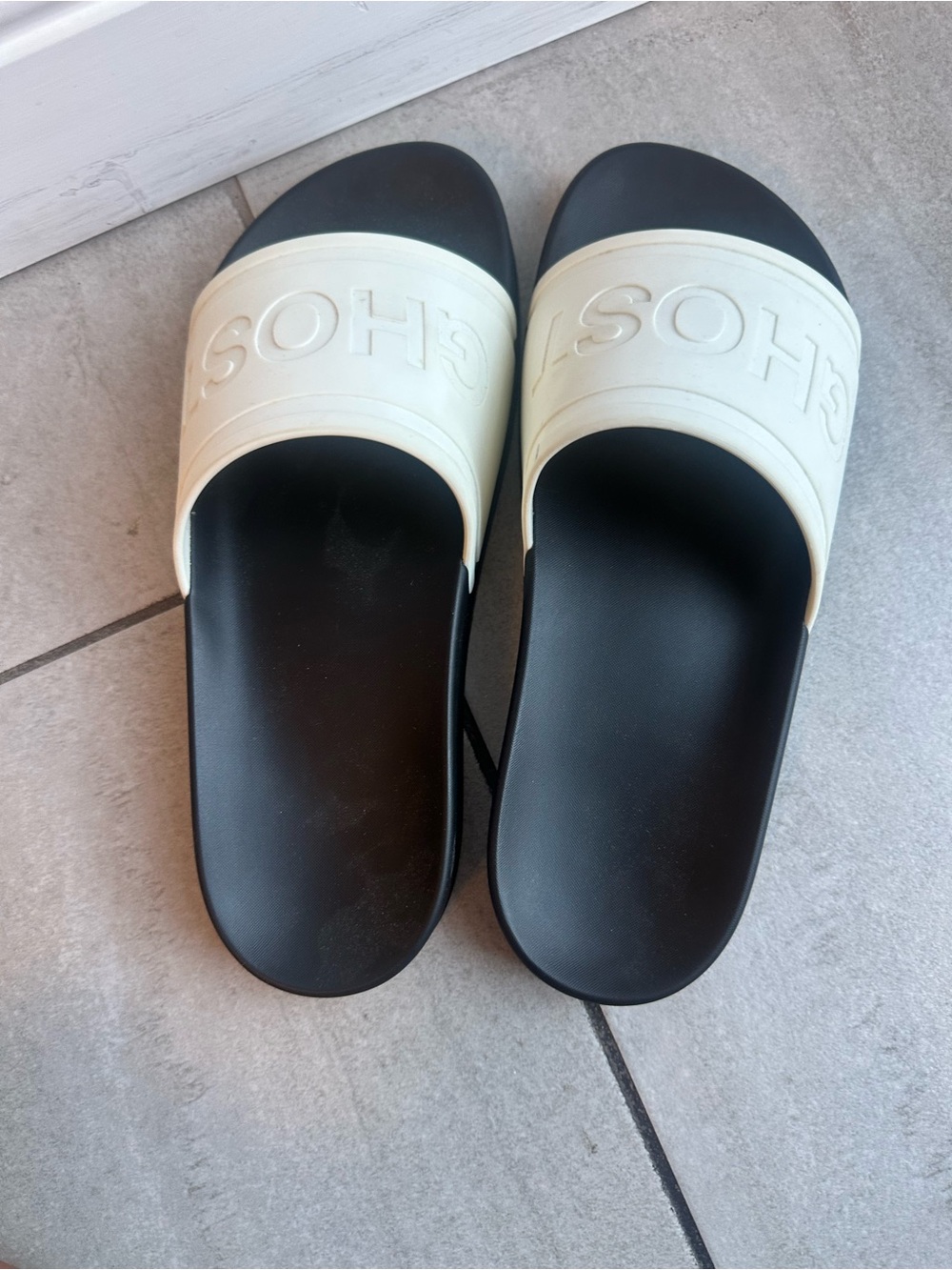 GHOST Black and White Slide Golf ⛳️ Sandals NWOT